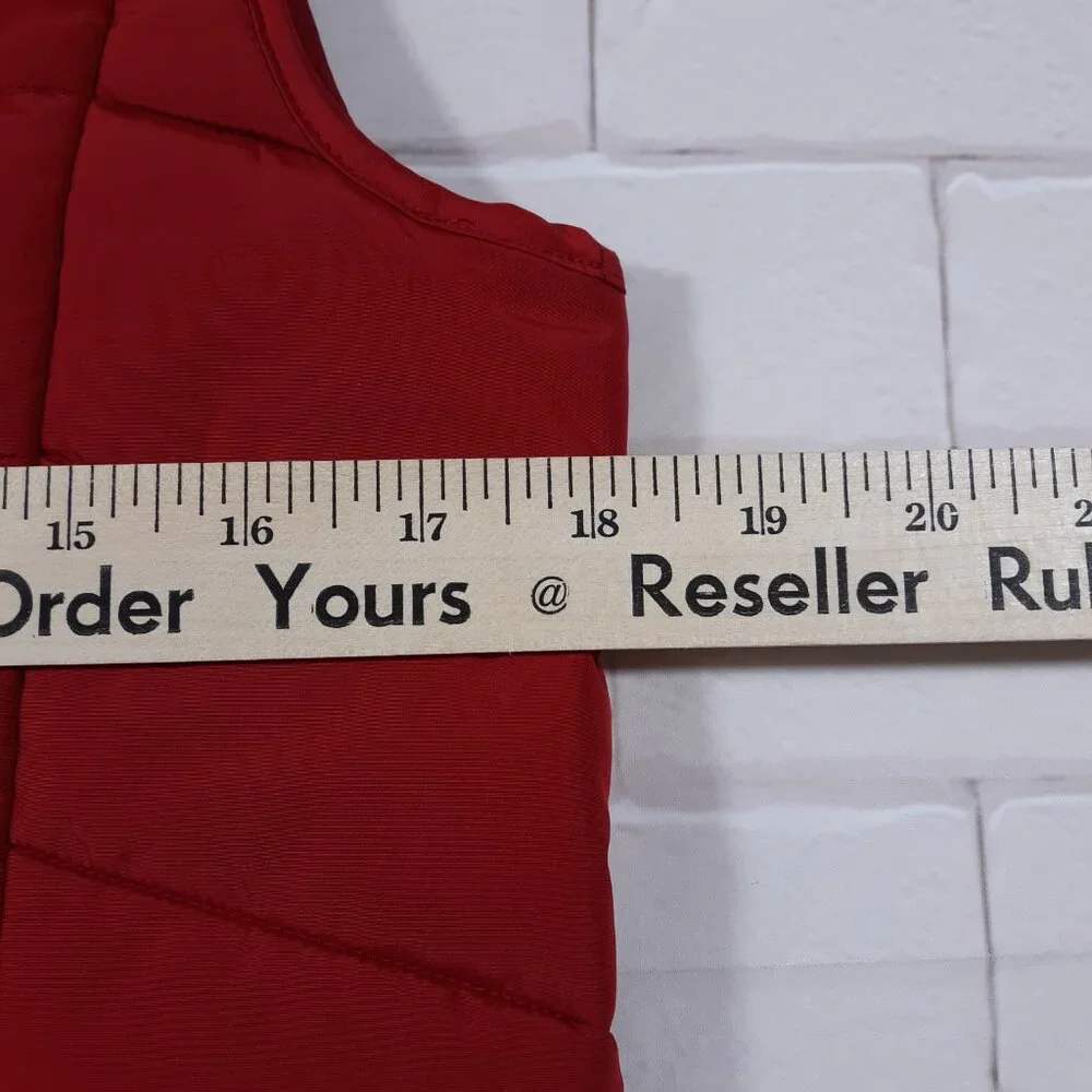 Michael Kors Puffer Vest Womens Size Small Full‎ Zip Red Polyester